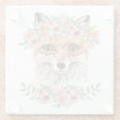 花のキツネ ガラスコースター (裏面)