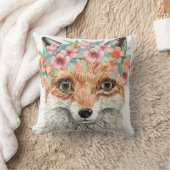 花のキツネ クッション (ブランケット)