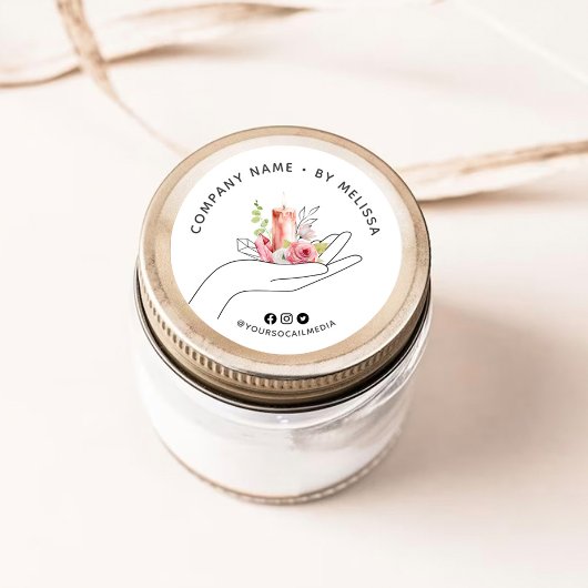 花のキャンドル ラウンドシール