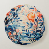 花のキャンバス開花水彩 ラウンドクッション (裏面)