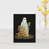 花のキュートなハロウィンガイスト スプーキー ゴシック カード (黄色い花)