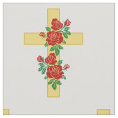 花のキリスト教のクロス生地 ファブリック (クローズアップ)