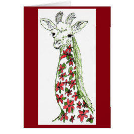 花のキリン及びオーガニックなアフリカの宇宙の芸術カード