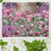 花のキーのキー-かわいい帽子のチワワの子犬 キッチンタオル (折り畳み)