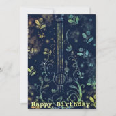 花のギター誕生日カード (正面)