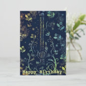 花のギター誕生日カード (スタンド正面)
