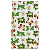 花のギフトバッグが付いているいちごのフルーツ スモールペーパーバッグ (正面)