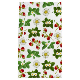 花のギフトバッグが付いているいちごのフルーツ スモールペーパーバッグ