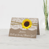 花のギルになってくれるか？ヒマワリ素朴ー 招待状 (正面)