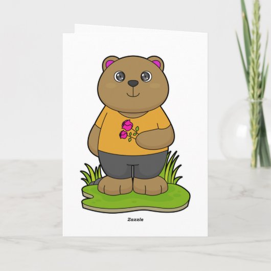 花のクマ カード (裏面)