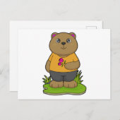 花のクマ ポストカード (正面/裏面)