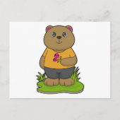 花のクマ ポストカード (正面)