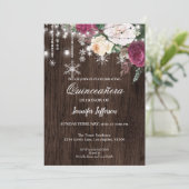 花のクラシックなキンチェアニエラの招待状 招待状 (スタンド正面)