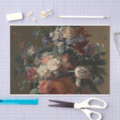 花のクラシックな絵画のつぼ 薄葉紙 (クラフト)