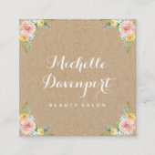 花のクラフトの正方形の名刺 スクエア名刺 (正面)