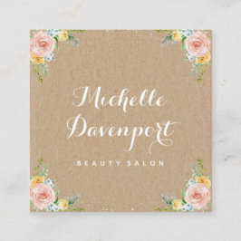 花のクラフトの正方形の名刺 スクエア名刺