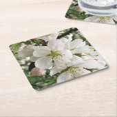 花のクラベリン スクエアペーパーコースター (アングル)