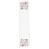 花のクリスマスを楽しく ショートテーブルランナー (正面)