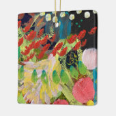 花のクリスマスオーナメントinザ・ナイトデザイン セラミックオーナメント (左)