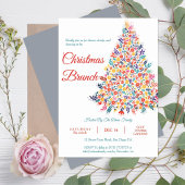 花のクリスマスツリー家族向けブランチの招待状 招待状