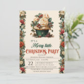 花のクリスマスパーティー招待状 招待状 (スタンド正面)