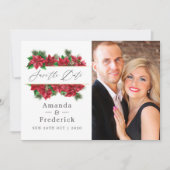 花のクリスマス幾何学ウェディング セーブザデート (正面)