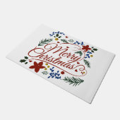 花のクリスマス ドアマット (アングル)