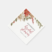 花のクリスマス ブライダルシャワー スタンダードカクテルナプキン (角)