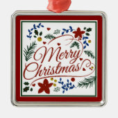 花のクリスマス メタリックオーナメント メタルオーナメント (正面)