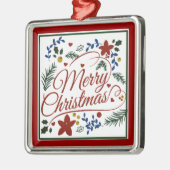 花のクリスマス メタリックオーナメント メタルオーナメント (左)