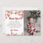 花のクリスマス・誕生日お礼カード写真 招待状 (正面)