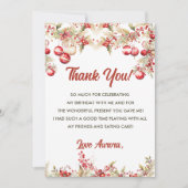 花のクリスマス・誕生日パーティーお礼カード 招待状 (正面)