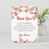 花のクリスマス・誕生日パーティー・サンキューカード 招待状 (スタンド正面)