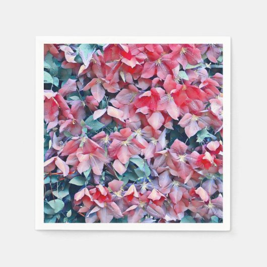 花のクレマティス スタンダードカクテルナプキン (正面)