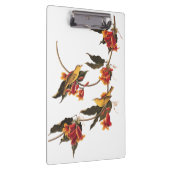 花のクロスバインに黄色のウグイスの鳴鳥 クリップボード (右)