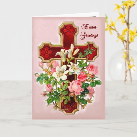 花のクロス カード (黄色い花)