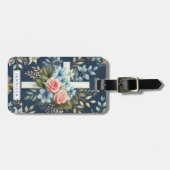 花のクロス トラベルタグ ラゲッジタグ (正面横)