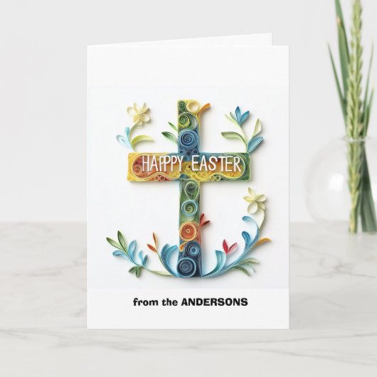 花のクロス　ハッピーイースター シーズンカード (正面)