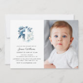 花のクロス 洗礼写真招待状 招待状 (正面)