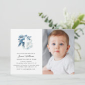 花のクロス 洗礼写真招待状 招待状 (スタンド正面)