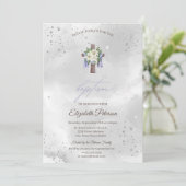 花のクロス 洗礼 招待状 (スタンド正面)