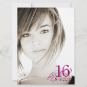 花のグランジ-写真の菓子16の招待状 招待状 (正面)