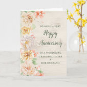 花のグランド娘と夫のアニバーサリー カード (黄色い花)