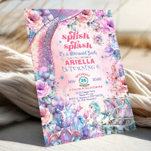 花のグリッター マーメイドテール 6歳の誕生日