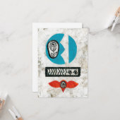 花のグリーティングカードを持ってきた カード (正面/裏面インサイチュ)