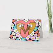 花のグリーティングカード付きキウイバレンタイン シーズンカード (正面)