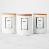 花のグリーンとゴールドのフレーム 白い製品ラベル フードラベル (ボトル)