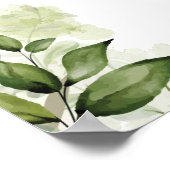 花のグリーンウェルカムサイン 結婚式前パーティー ポスター (角)