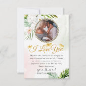 花のグリーン写真 妻 結婚記念日 カード (正面)