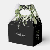 花のグリーン ブラック＆ホワイト ブライダルシャワー フェイバーボックス (裏面サイド)
